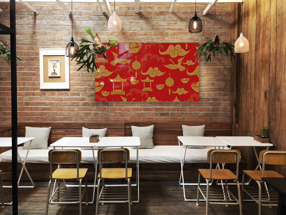 Red and Gold Clouds Reproduction
