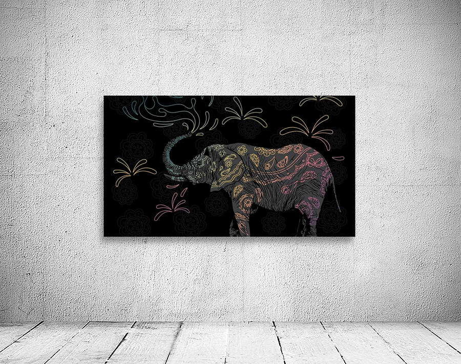 Holi Elephant  Wall Preview