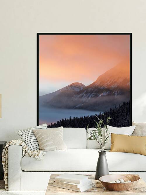Sunset Mountains Forest Photography by ALEXEROOT