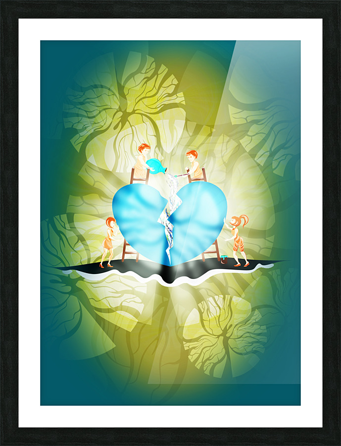 Children Hearts Help Picture Frame print