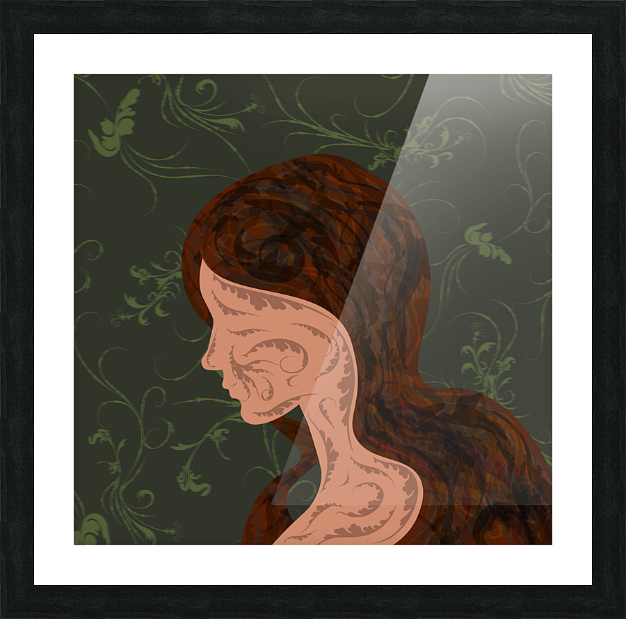 Profile2Olive Picture Frame print