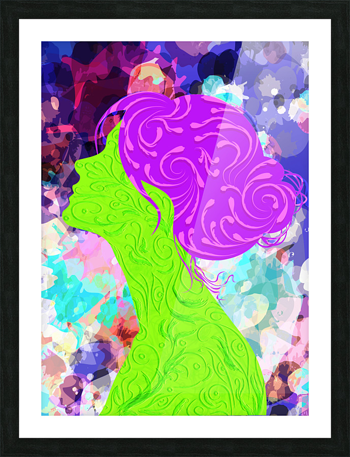 GreenpurpPinkGal Picture Frame print