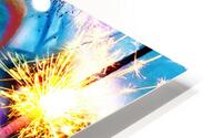 FlamingoPartyBlue2 HD Metal print