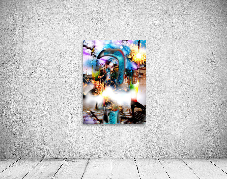 FlamingoPartyBlue2 Wall Preview