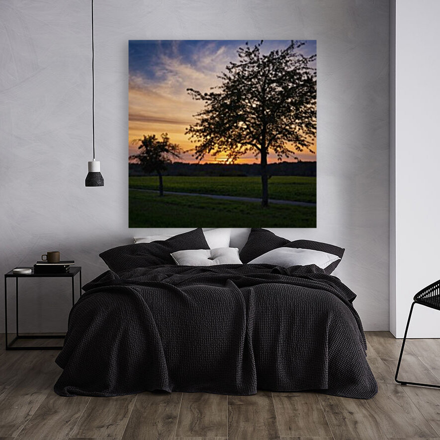 Sunset on the fields Reproduction