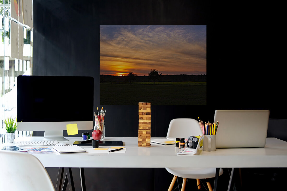 Sunset on the fields Reproduction