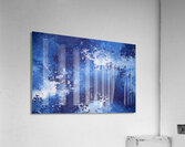 Abstract blue painting. Abstract blue paint grunge background. Acrylic Print