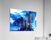 Abstract blue painting. Abstract blue paint grunge background. Acrylic Print