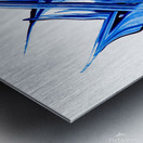 Abstract blue painting.   Metal print