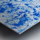 Abstract blue paint grunge background. Abstract blue painting.   Metal print