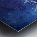 Abstract blue painting. Abstract blue paint grunge background. Metal print