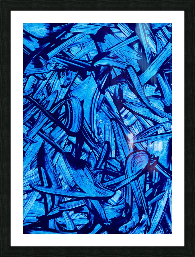 Abstract blue paint artwork Picture Frame print