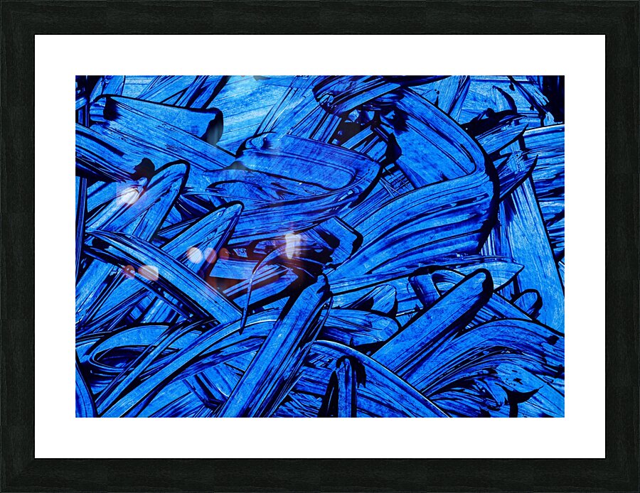 Abstract blue painting.   Picture Frame print