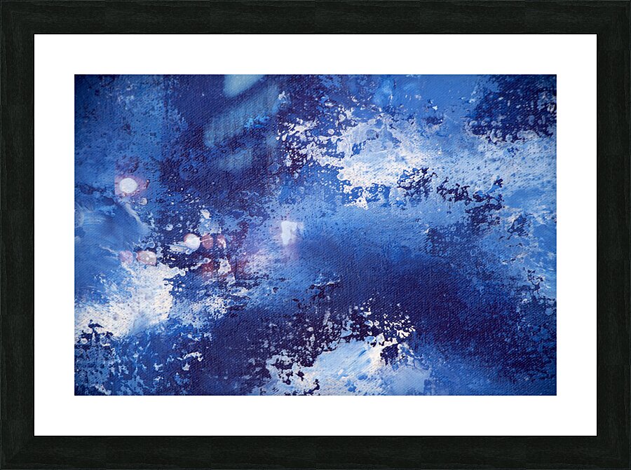 Abstract blue painting. Abstract blue paint grunge background. Picture Frame print