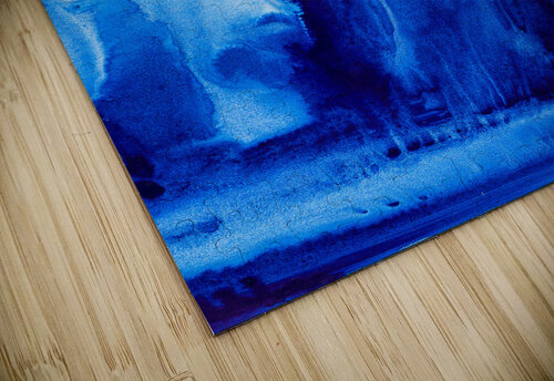 Abstract blue watercolor painting TAHDAINI puzzle