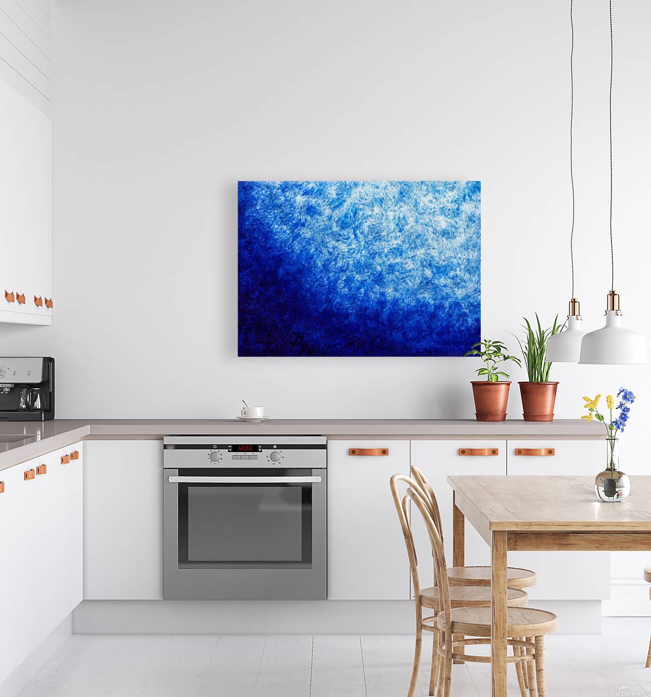 Abstract blue painting.   Reproduction