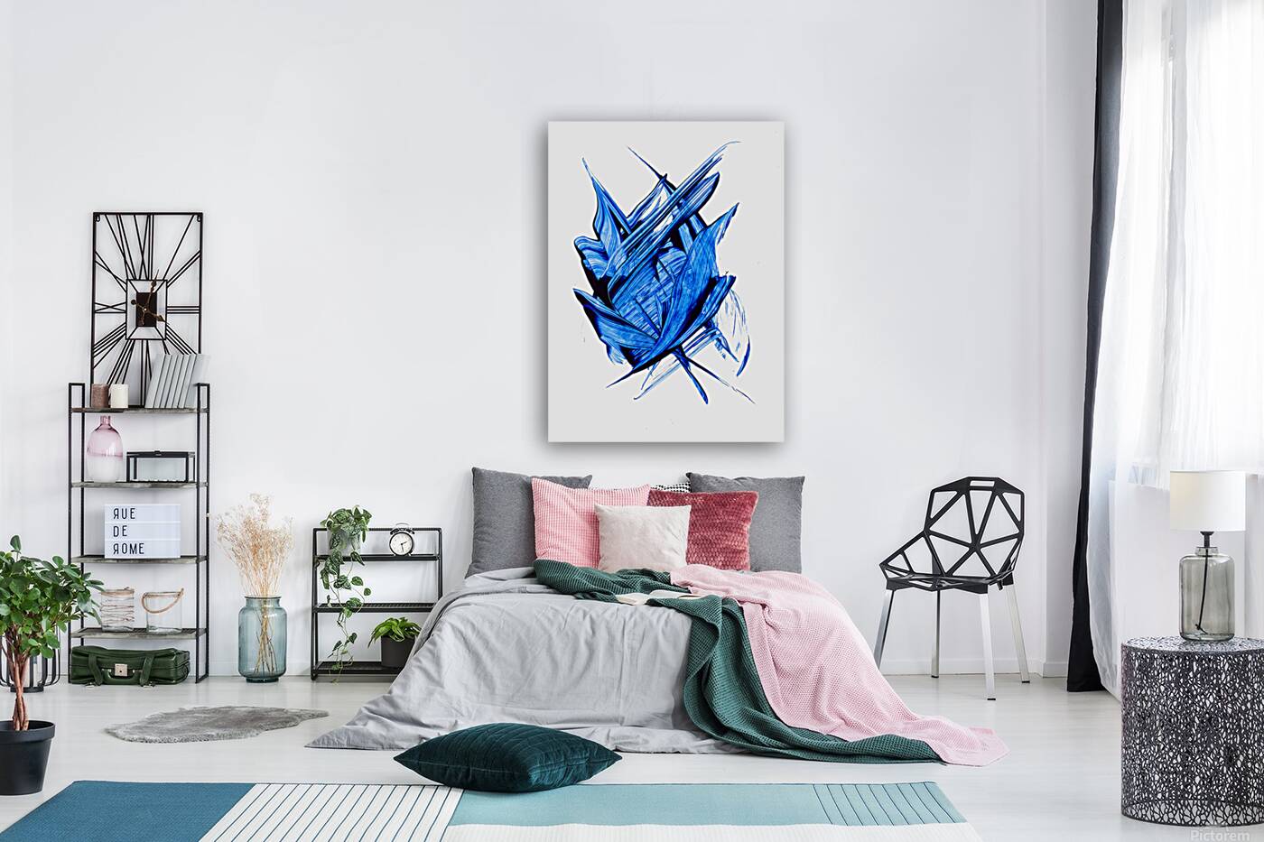 Abstract blue painting.   Reproduction