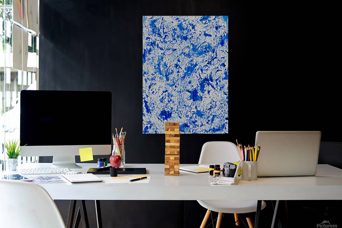 Abstract blue paint grunge background. Abstract blue painting.   Reproduction