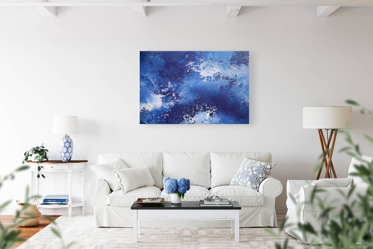 Abstract blue painting. Abstract blue paint grunge background. Reproduction