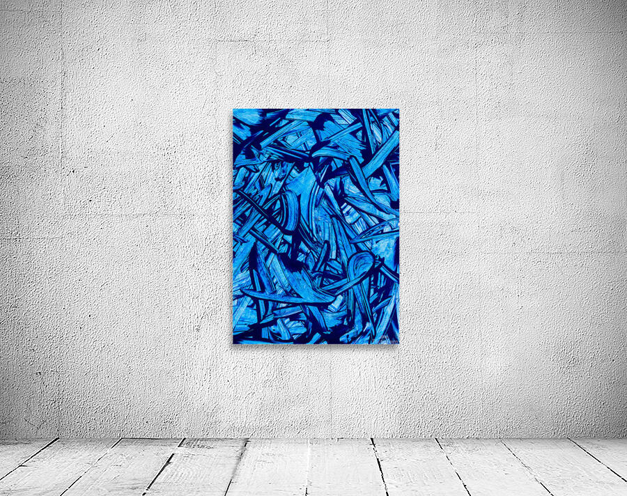 Abstract blue paint artwork Wall Preview