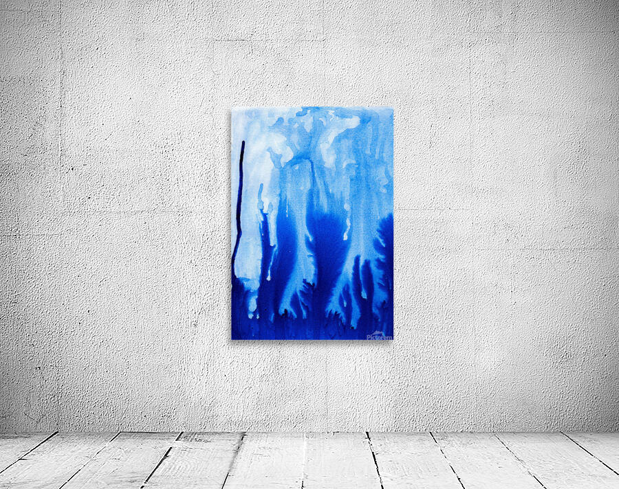 Abstract blue watercolor painting Wall Preview