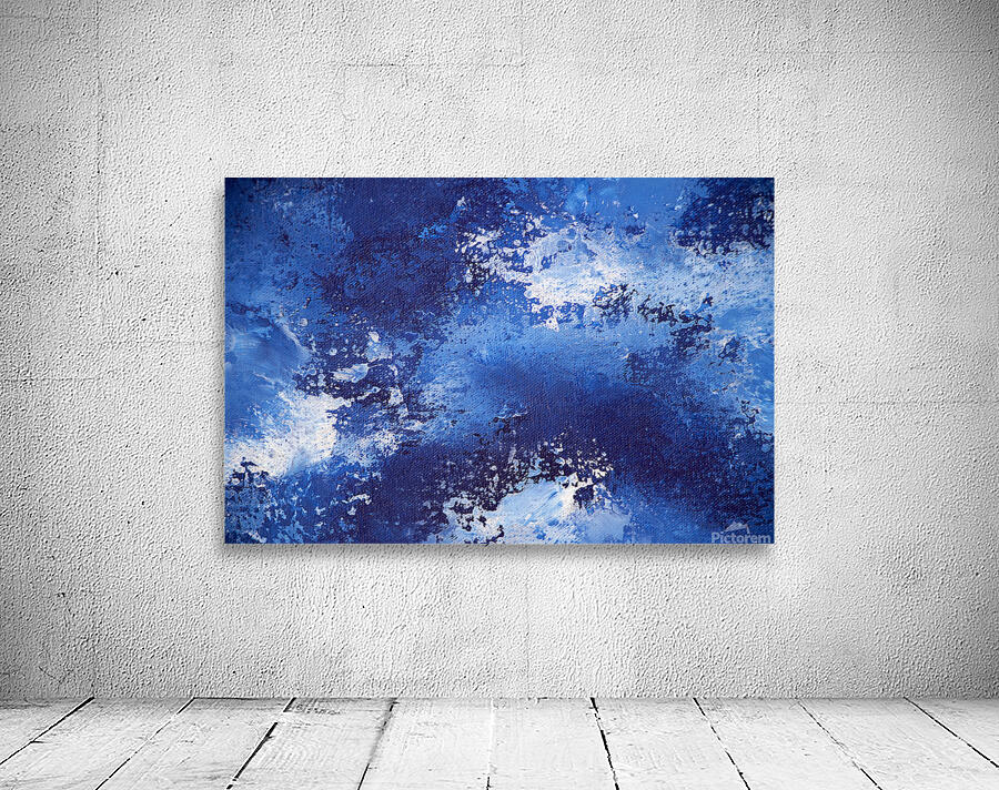 Abstract blue painting. Abstract blue paint grunge background. Wall Preview