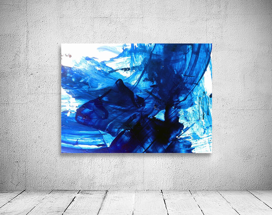 Abstract blue painting. Abstract blue paint grunge background. Wall Preview