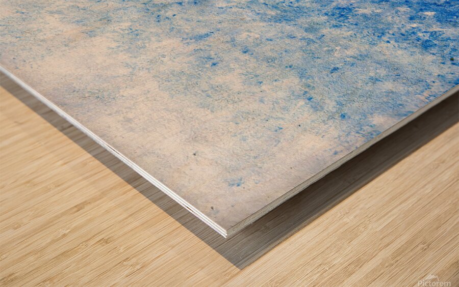 Abstract blue painting Wood print