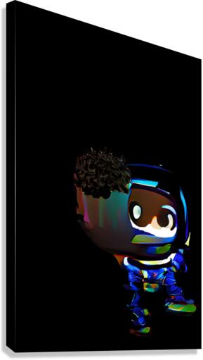 Black Little Astronaut Canvas Print