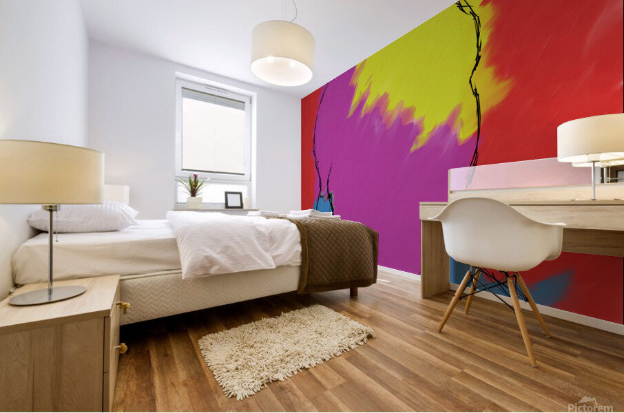 Pink Flames Mural print