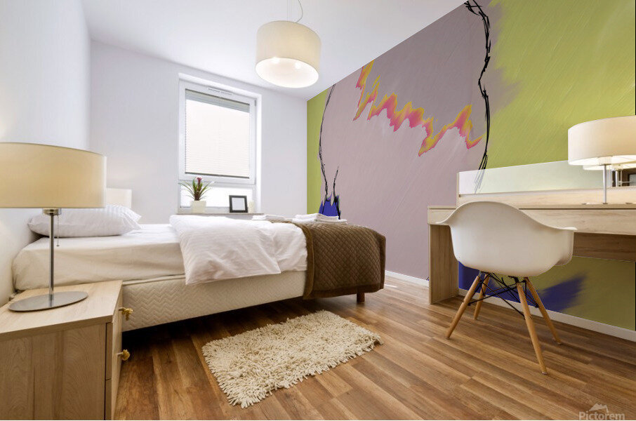 Grey Flames Mural print