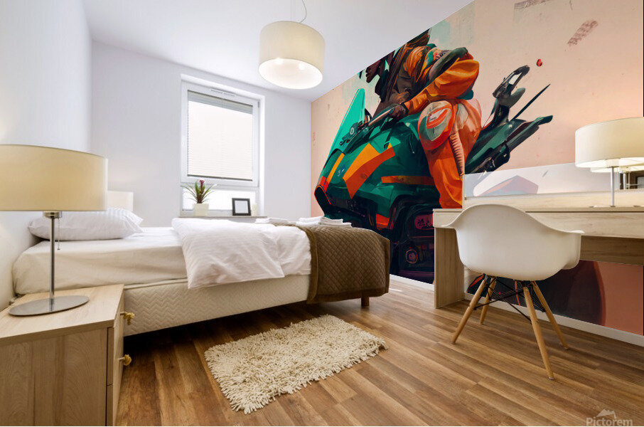 The Biker Mural print