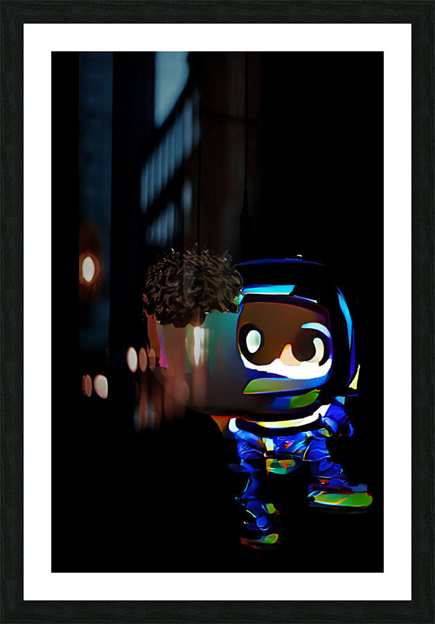 Black Little Astronaut Picture Frame print