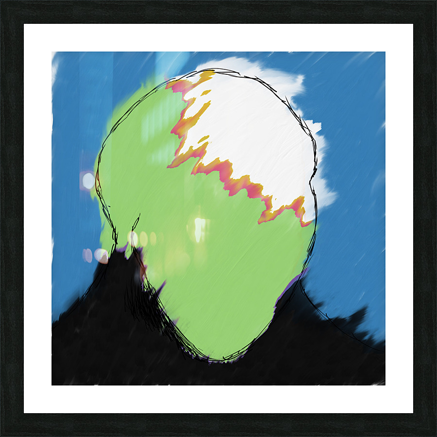 Green flames Picture Frame print