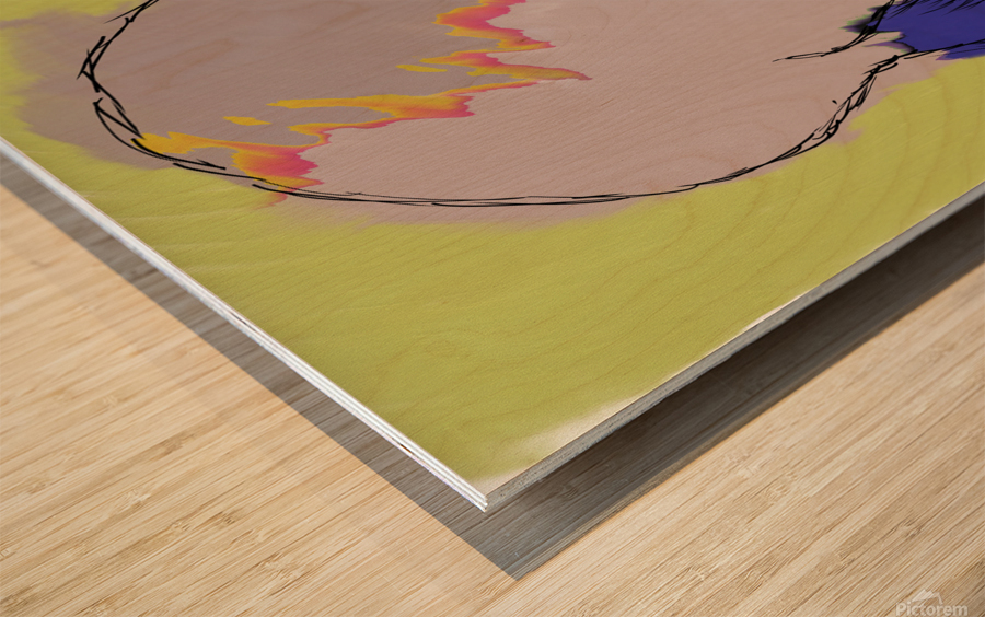 Grey Flames Wood print