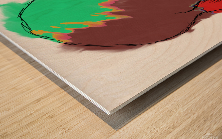 Brown Flames Wood print