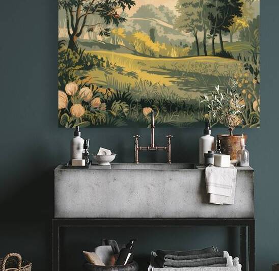 Harmony in the Meadow:  Vintage Textile Art of a Pastoral Idyll by AMRO ISMAIL