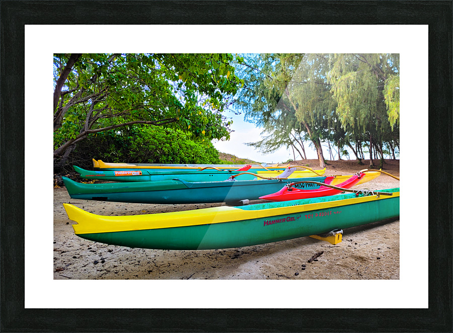Maui  Beach Outrigger Picture Frame print