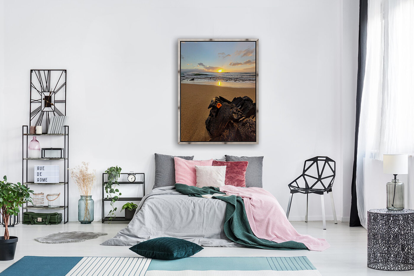 Ocean Flower Sunset  Reproduction