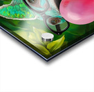 A chameleons wearing glasses and blowing a bubble Acrylic print