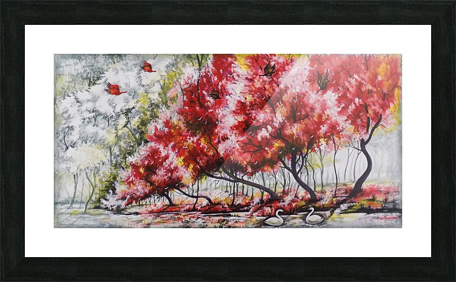 THE RED TREE LANDSCAPE  Picture Frame print