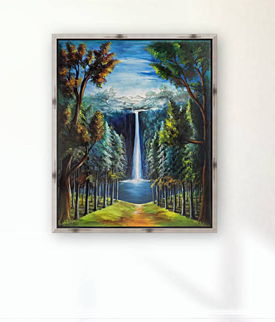THE BEAUTIFUL WATERFALL PAINTING by ASP ARTS