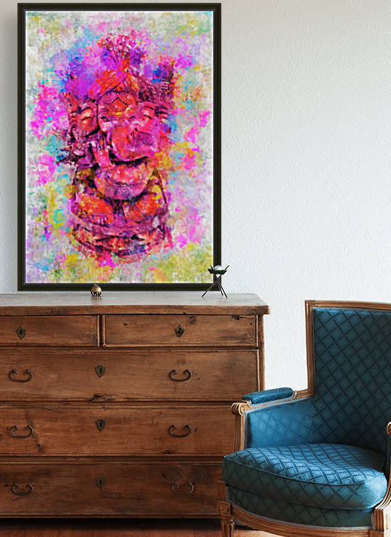 LORD GANESHA IN HOLI COLOURS PALETTE KNIFE PAINTING by ASP ARTS