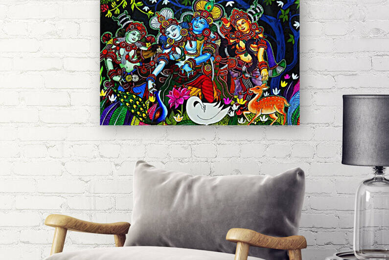 KRISHNA AND RADHA MURAL DANCE ART by ASP ARTS