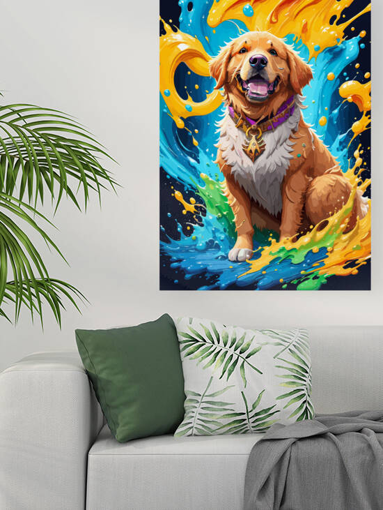 01 GOLDEN RETREIVER 36 x 24 by ASP ARTS