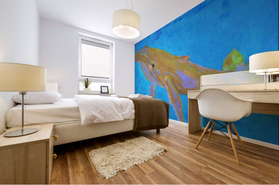 baleine en or Mural print