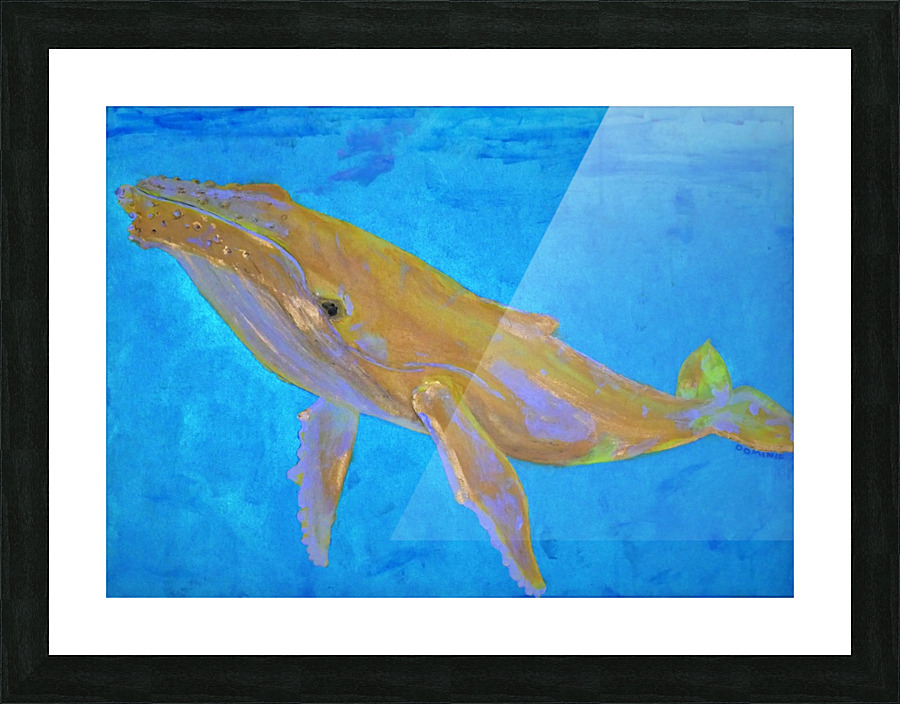 baleine en or Picture Frame print