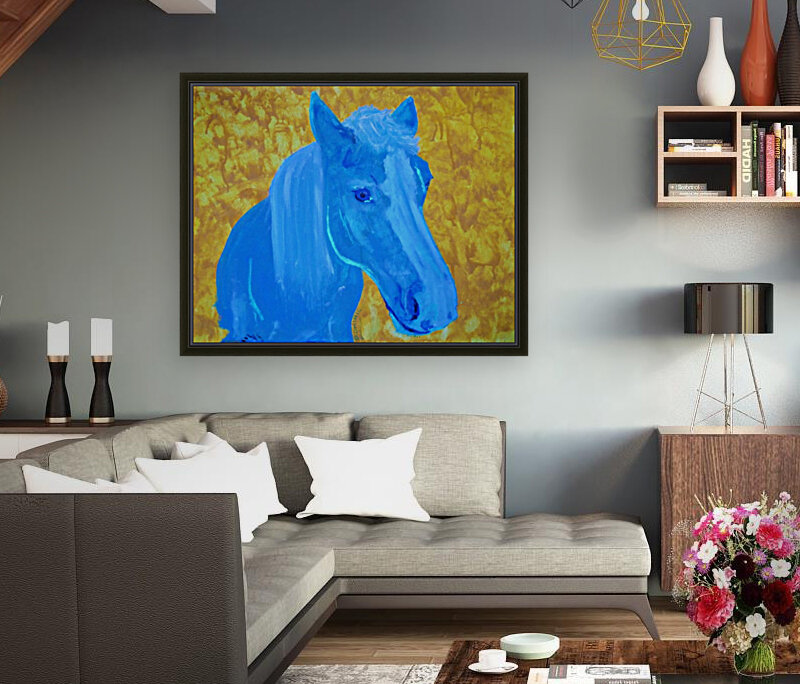 cheval bleu Reproduction