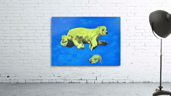 ours a la chasse vert Wall Preview