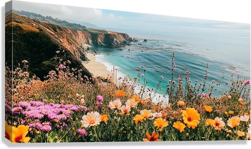 Wildflower Blooming along the Beautiful Coastline Canvas Print